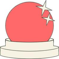 Magic Ball OR Globe Icon In Red And Beige Color. vector