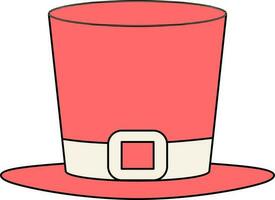 Top Hat Icon In Red And Beige Color. vector