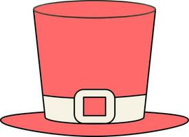 Top Hat Icon In Red And Beige Color. vector