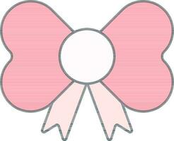 Bow Ribbon Icon In Pink Color. vector