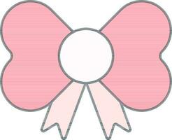 Bow Ribbon Icon In Pink Color. vector