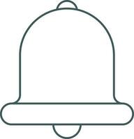 Isolated Bell Icon In Grey Line Art. vector