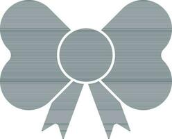 Bow Ribbon Icon In Gray Color. vector