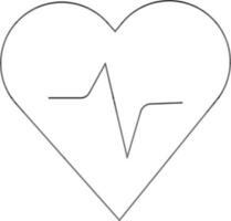Heartbeat Icon or Symbol in Black Thin Line Art. vector