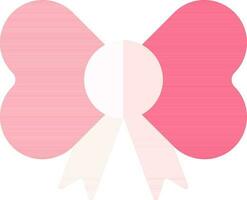 Bow Ribbon Icon In Pink Color. vector