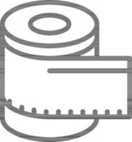 Flat Style Measuring Tape Icon in Black Outline. vector