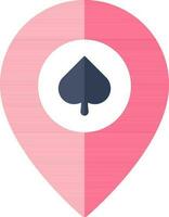 Casino Map Pin Icon In Blue And Pink Color. vector