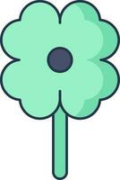 Clover Icon In Green And Blue Color. vector