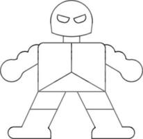 Foot Clan Character Icon in Black Line Art. vector