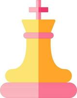 Chess King Icon In Yellow And Pink Color. vector