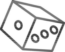 Dice Icon In Black Outline. vector