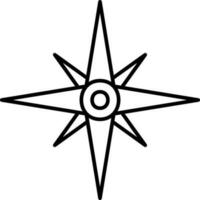 norte estrella icono en negro línea Arte. vector
