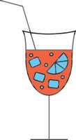 Drink Glass Icon or Symbol in Flat Style. vector