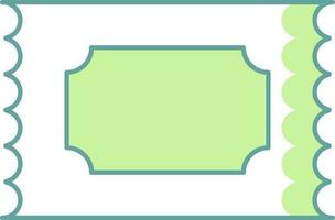 Illustration of Ticket Icon In Green And White Color. vector