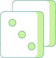 Dice Icon In Green And White Color. vector