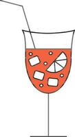 Drink Glass Icon or Symbol in Orange Color. vector