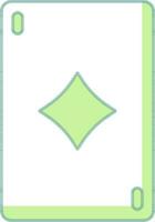 Playing Cards Icon In Green And White Color. vector