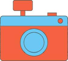 Isolated Camera Icon in Blue and Orange Color. vector