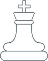 Chess King Icon In Black Line Art. vector