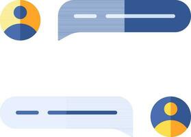 User Chat Icon In Blue And Yellow Color. vector