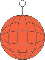 Flat Style Disco Ball Icon In Orange Color. vector