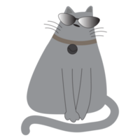 Cute cat character, Doodle cartoon style. png
