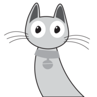 Cute cat cartoon character, Doodle cartoon style. png