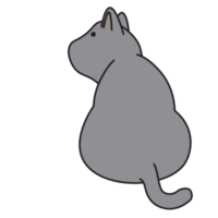 carino gatto cartone animato carattere, scarabocchio cartone animato stile. png