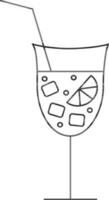 Drink Glass Icon or Symbol in Black Line Art. vector