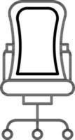 Spinning or Office Chair Icon in Black Line Art. vector