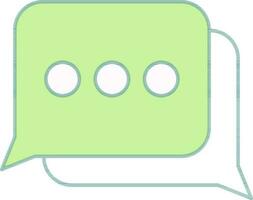 Chat Box Icon In Green And White Color. vector