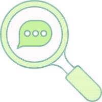 Search Message Icon In Green And White Color. vector