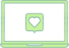 amor o favorito mensaje en ordenador portátil icono. vector