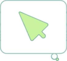 Speech Bubble With Cursor Icon In Green And White Color. vector