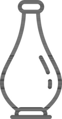 Black Outline Vase Icon on White Background.