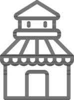 Circus or Fair Tent Icon in Line Art. vector