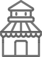 Circus or Fair Tent Icon in Line Art. vector