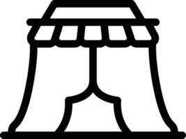 Circus or Fair Tent Icon in Black Outline. vector
