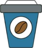 plano estilo café vaso icono en vistoso. vector