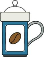 Flat Style Coffee Pot Icon in Colorful. vector