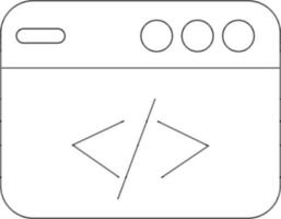 web desarrollo o programación icono en negro describir. vector