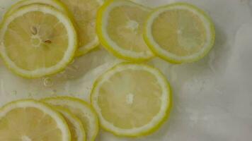 Lemon, slow motion, slow motion of lemon in water video