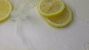 Lemon, slow motion, slow motion of lemon in water video