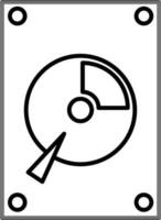 Isolated Hard Disk Line Art Icon in Flat Style. vector