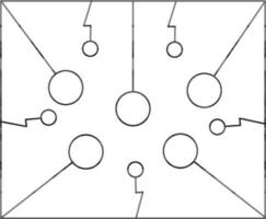 Thin Line Art Circuit Icon in Flat Style. vector