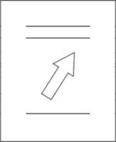 File or Document Send Arrow Icon in Black Line Art. vector