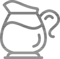 Black Outline Jug Icon on White Background. vector