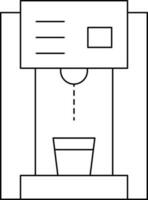 Coffee or Tea Machine Icon in Line Art. vector