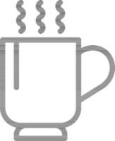 Hot Cup Line Art Icon in Flat Style. vector