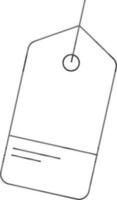 Black Line Art Illustration of Blank Tag Icon. vector